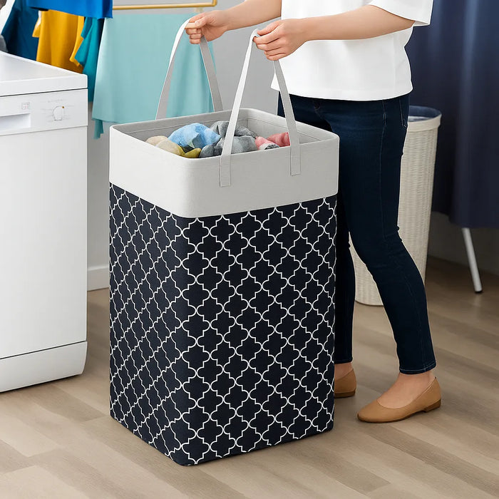 Cesta Ropa 75l Grande Lavandería Canasto Plegable 60x41x31