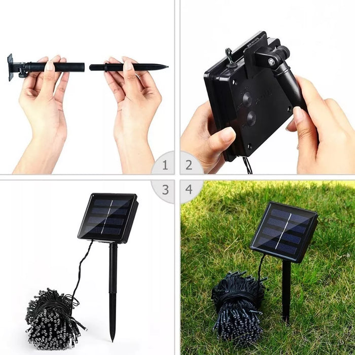 Guirnalda Luces Exterior Luces Navidad Solar Guirnaldas 100l