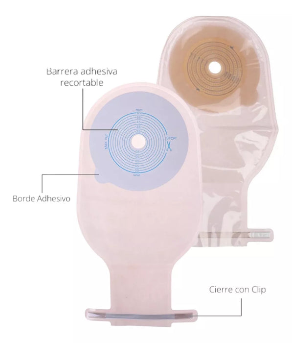 10x Bolsa Colostomia Placa Aro Ostomia 65mm Anti Olor Gases
