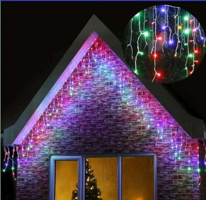 Luces Navidad Cascada De Luces Cascadas Colores 200led 6mt