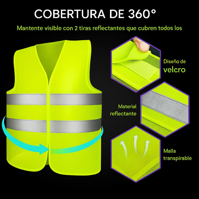 Chaleco Reflectante Seguridad Auto Reglamentario Amarillo