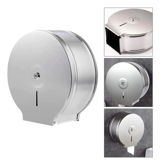 Dispensador Papel Higienico Acero Inoxidable Con Llave 500mt