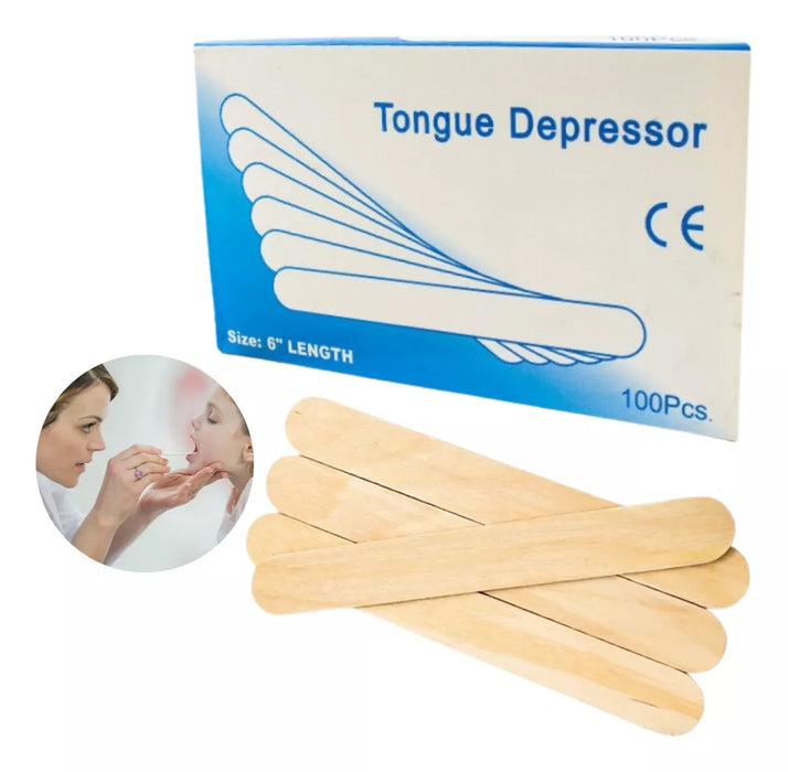 Baja Lenguas Madera 100 Unidades Paletas Depilacion Medica