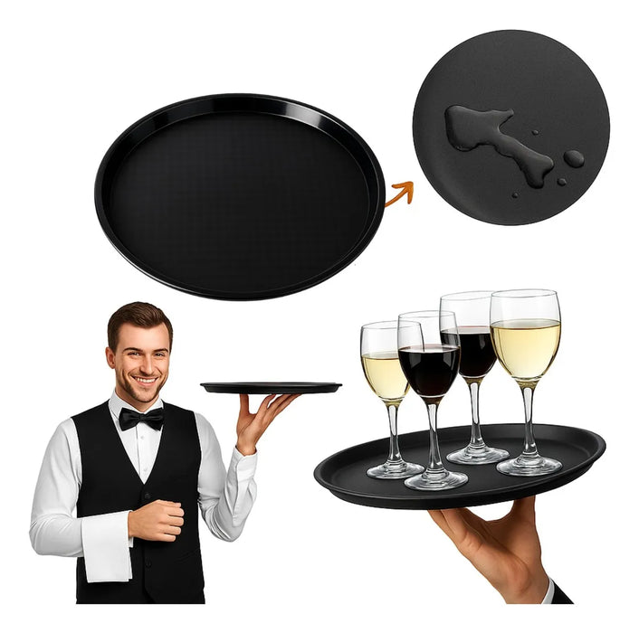 Bandeja Antideslizante De Garzón Redonda 45cm Restaurante