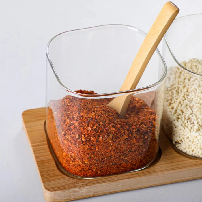 X3 Porta Condimentero Especiero Bambu Organizador De Cocina