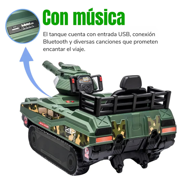 Auto Tanque Montable Eléctrico Rotación 360 Sonido Contol