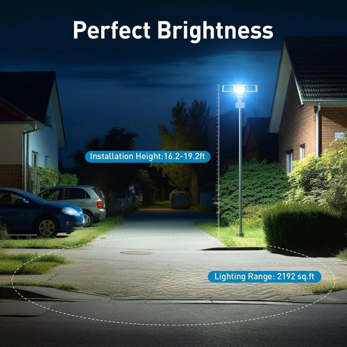 Foco Solar Exterior 100w Luminaria Soporte + Panel Solar