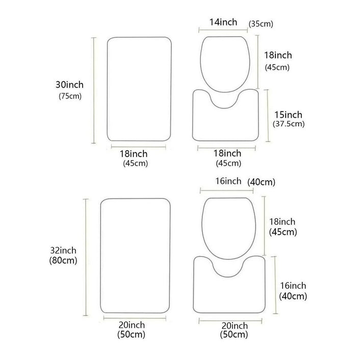 Alfombra Piso De Baño Alfombra Para Baño Antideslizante 3pcs
