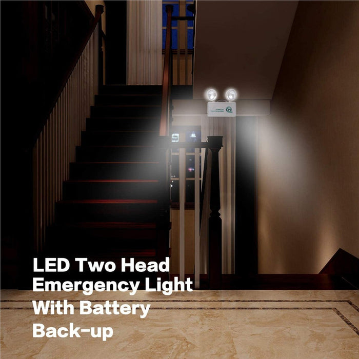 Lampara Emergencia Luz Led 2 Focos Recargable Automatica 220