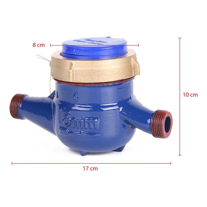 Medidor Remarcador Agua 1/2, 3/4, 1 in Medidores Agua Conexion 15mm