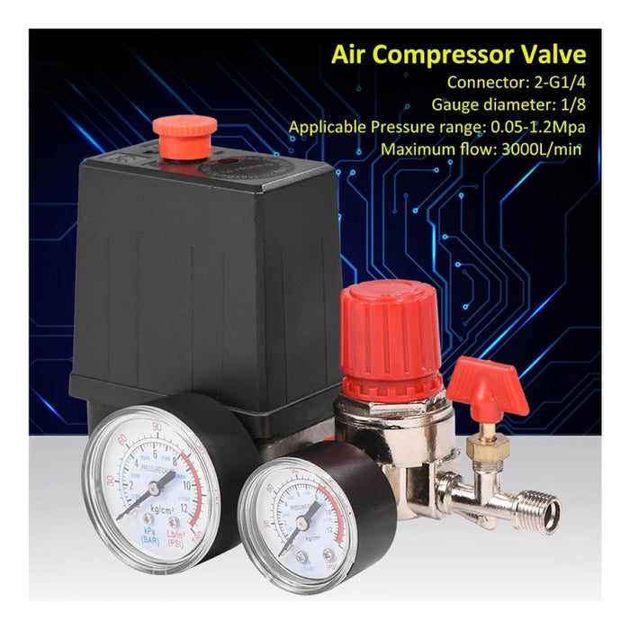 Compresor Aire Valvula Presion 180psi Interruptor Regulador