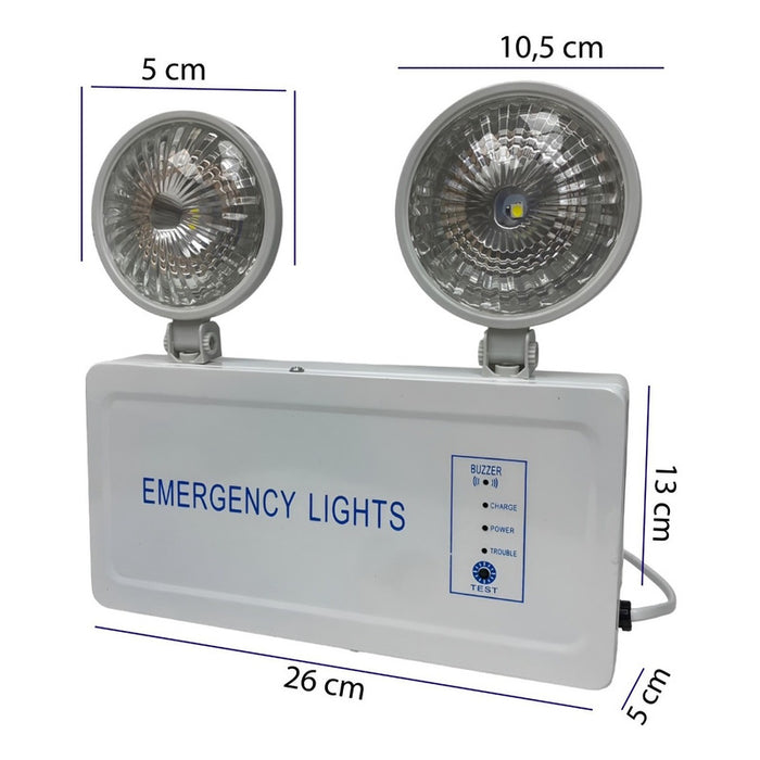 Lampara Emergencia Luz Led 2 Focos Recargable Automatica 220